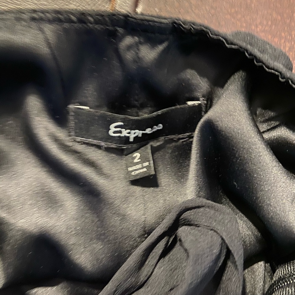 Express Black Ruffle Halter Top. - Picture 7 of 8
